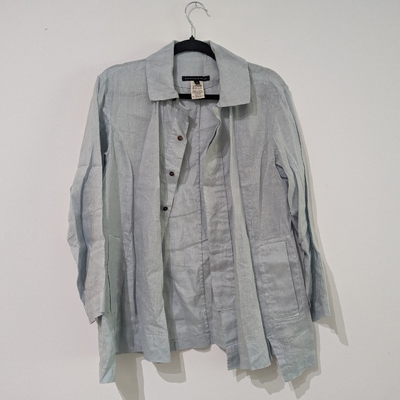 100% linen shirt with pockets - Picture 1 of 4